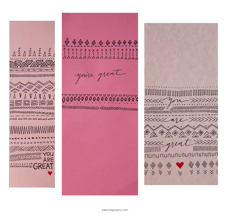 tribal patterned valentines | Ezer Calligraphy