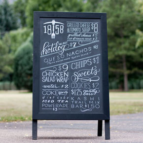 handlettered chalkboard menu | Taryn Eklund Ink